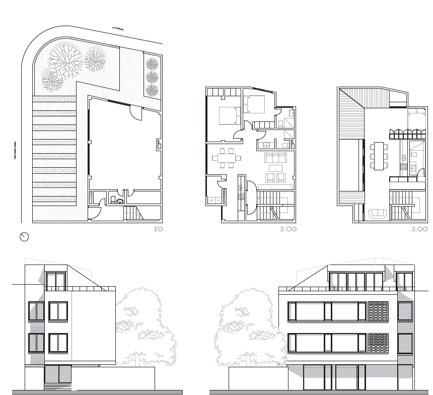Diagram showing sectional strategy and courtyard void